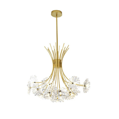 Elegant Dandelion Chandeliers with Crystal Shades – 13-19 Lights