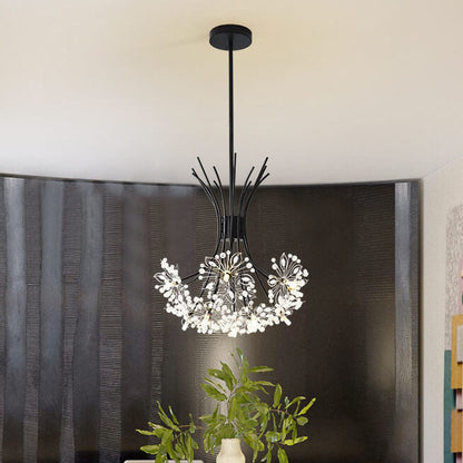 Elegant Dandelion Chandeliers with Crystal Shades – 13-19 Lights